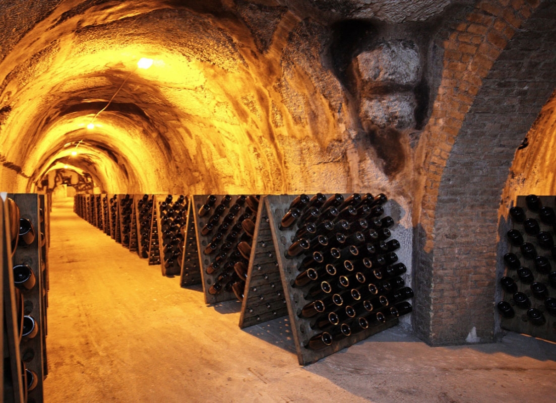 Champagne Gosset vue des caves