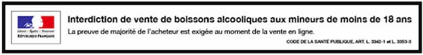 Interdiction de vente de boissons alcooliques aux mineurs de moins de 18 ans